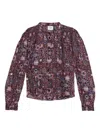 Isabel Marant Étoile Lightweight Long Sleeve Printed Top In Multi
