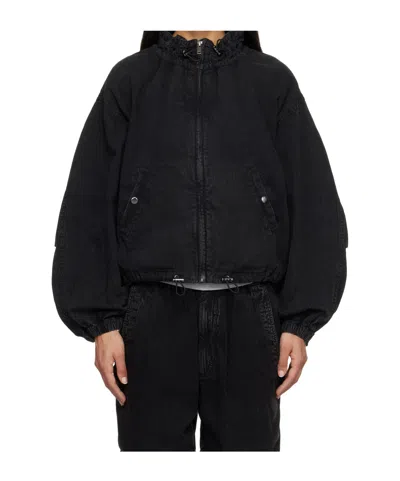Isabel Marant Étoile Plume Short Chambray Jacket In Black
