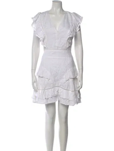 Pre-owned Isabel Marant Étoile Plunge Neckline Mini Dress In White