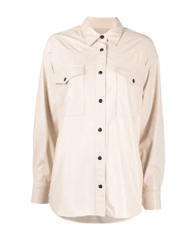 ISABEL MARANT ÉTOILE POINTED-COLLAR PRESS-STUD SHIRT