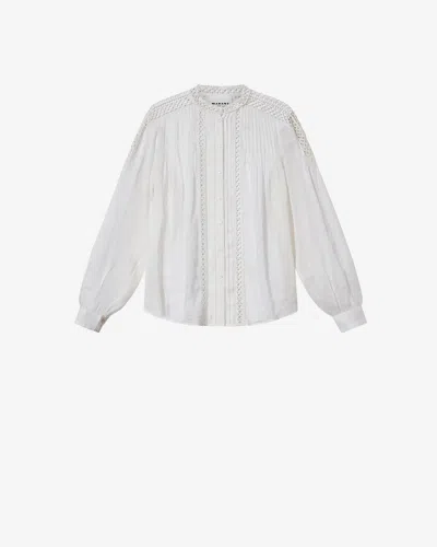 Isabel Marant Étoile Poldapleated Linen-blend Top In White