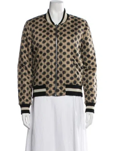 Pre-owned Isabel Marant Étoile Polka Dot Print Bomber Jacket In Black/neutrals