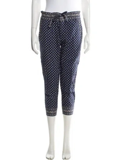 Pre-owned Isabel Marant Étoile Polka Dot Print Straight Leg Pants In Blue
