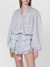 Isabel Marant Étoile Isabel Marant Etoile Polly Cotton Blouse With Floral Lace In Blue