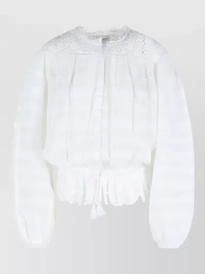 Isabel Marant Étoile Isabel Marant Etoile Women 'polly' White Blouse With Choker Neckline And Adjustable Waist With Draws