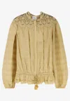Isabel Marant Étoile Polly Organic Cotton Tassel Trim Top In Yellow