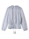 Isabel Marant Étoile Polly Embroidery Blouse In Blue