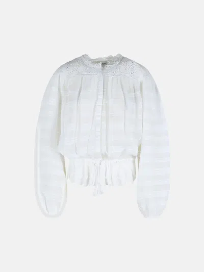 Isabel Marant Étoile 'polly' White Cotton Shirt In Multi