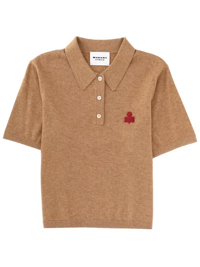 Isabel Marant Étoile Polo Shirt "althea" In Sand