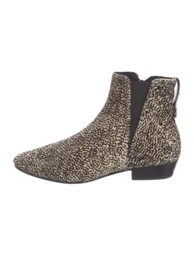 Pre-owned Isabel Marant Étoile Ponyhair Animal Print Chelsea Boots In Neutral