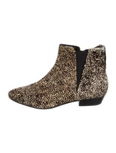 Pre-owned Isabel Marant Étoile Ponyhair Printed Chelsea Boots In Neutral