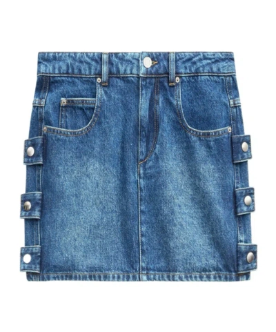 Isabel Marant Étoile Press-stud Detailing Denim Skirt In Blue