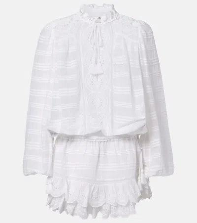 Isabel Marant Étoile Preya Embroidered Cotton Minidress In White