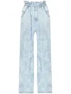 Isabel Marant Étoile High-waist-hose Mit Denim-effekt In Blau