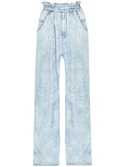 Isabel Marant Étoile High-waist-hose Mit Denim-effekt In Blau