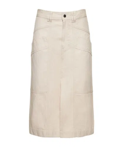 Isabel Marant Étoile Prime Cotton Trench Midi Skirt In Neutral