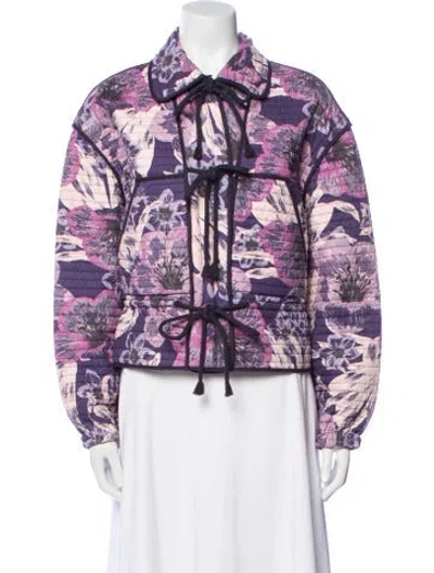 Pre-owned Isabel Marant Étoile Printed Bomber Jacket In Purple