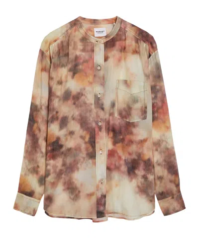 Isabel Marant Étoile Printed Cotton Blouse In Nude