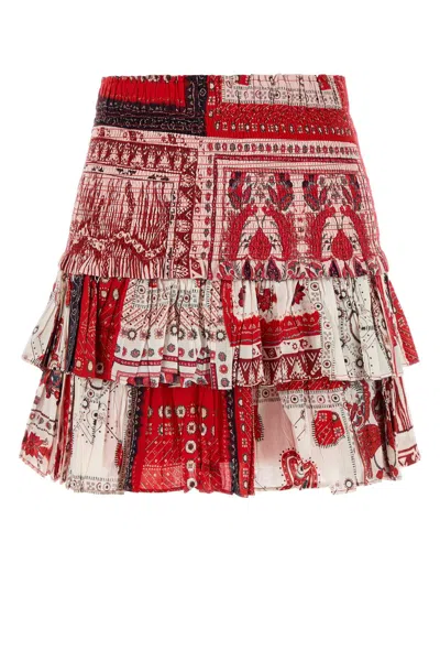 Isabel Marant Étoile Isabel Marant Etoile Women Printed Cotton Nomini Mini Skirt In Red