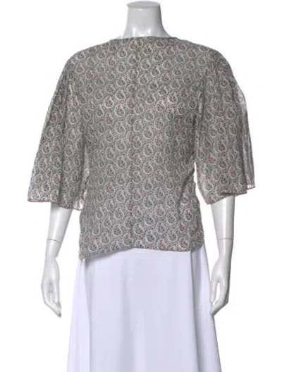Pre-owned Isabel Marant Étoile Printed Crew Neck Crop Top In Multi