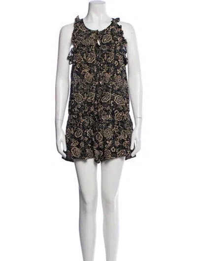 Pre-owned Isabel Marant Étoile Printed Crew Neck Romper In Black