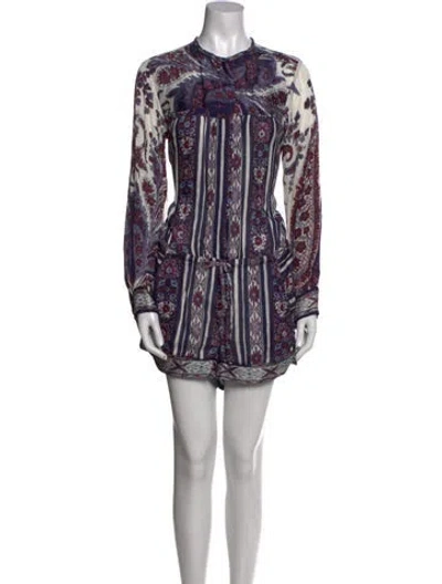 Pre-owned Isabel Marant Étoile Printed Crew Neck Romper In Blue