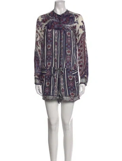Pre-owned Isabel Marant Étoile Printed Crew Neck Romper In Blue