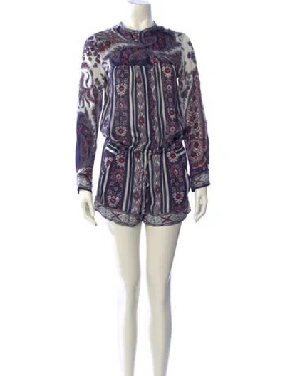 Pre-owned Isabel Marant Étoile Printed Crew Neck Romper In Blue