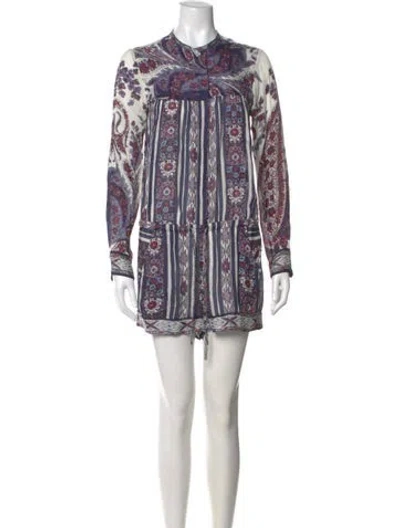 Pre-owned Isabel Marant Étoile Printed Crew Neck Romper In Purple