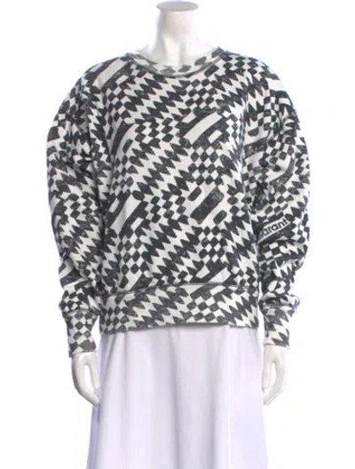 Pre-owned Isabel Marant Étoile Printed Crew Neck Sweater In White