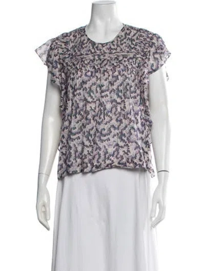 Pre-owned Isabel Marant Étoile Printed Crew Neck Top In Purple