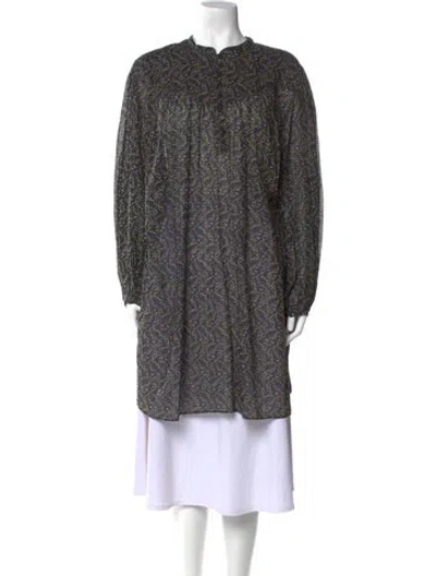 Pre-owned Isabel Marant Étoile Printed Crew Neck Tunic In Black