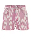 Isabel Marant Étoile Isabel Marant Etoile Women Printed Denim Lesia Shorts In Pink