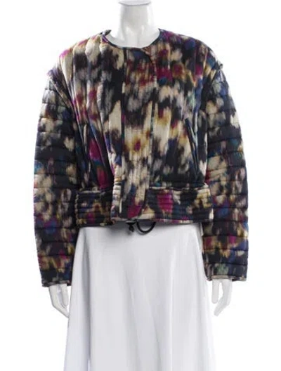 Pre-owned Isabel Marant Étoile Printed Faux Fur Jacket In Blue