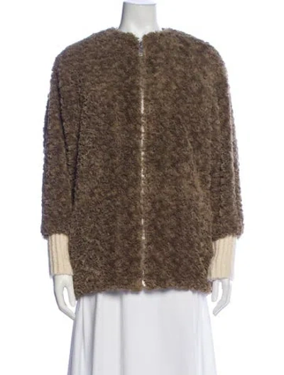 Pre-owned Isabel Marant Étoile Printed Faux Fur Jacket In Brown