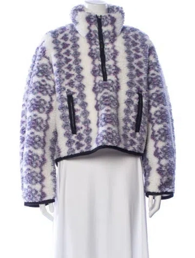 Pre-owned Isabel Marant Étoile Printed Faux Fur Jacket W/ Tags In Purple