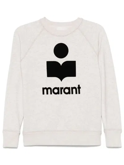 Isabel Marant Étoile Printed Logo Millyny Cotton Sweatshirt Clothing In Neutral