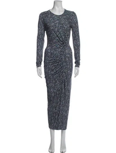 Pre-owned Isabel Marant Étoile Printed Long Dress In Blue/purple