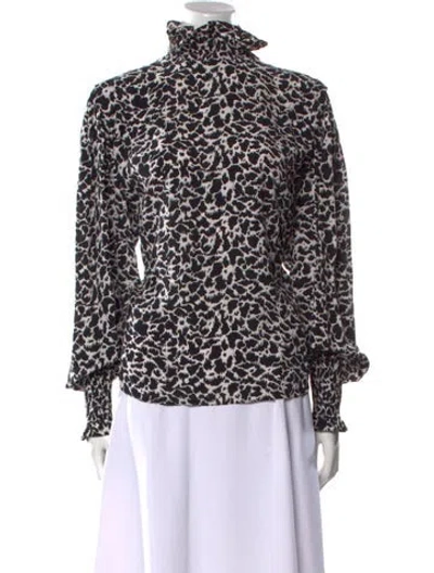 Pre-owned Isabel Marant Étoile Printed Long Sleeve Blouse In Black