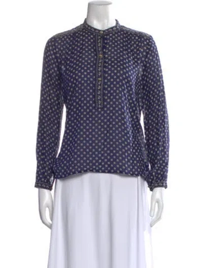 Pre-owned Isabel Marant Étoile Printed Long Sleeve Blouse In Blue