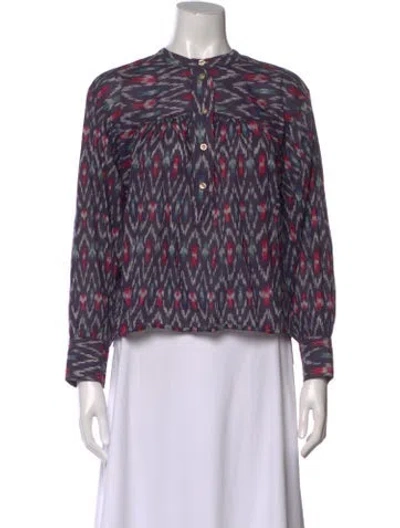 Pre-owned Isabel Marant Étoile Printed Long Sleeve Blouse In Blue