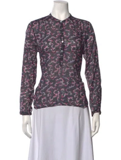 Pre-owned Isabel Marant Étoile Printed Long Sleeve Blouse In Grey