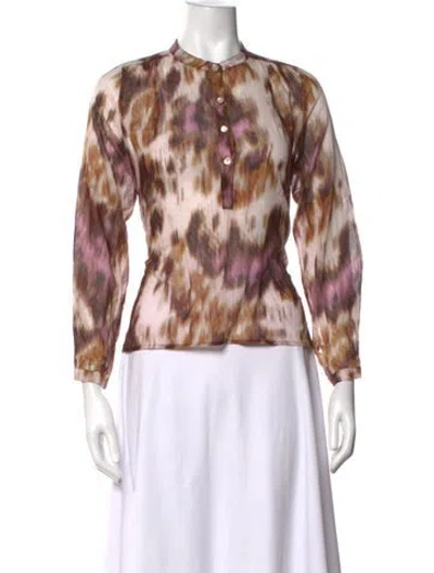 Pre-owned Isabel Marant Étoile Printed Long Sleeve Blouse In Multicolor