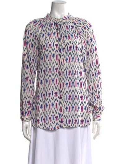 Pre-owned Isabel Marant Étoile Printed Long Sleeve Blouse In Neutrals