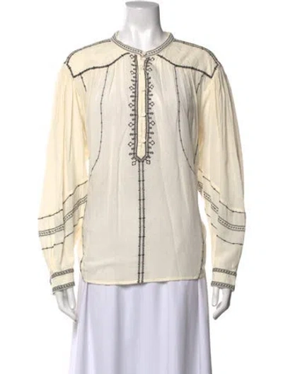 Pre-owned Isabel Marant Étoile Printed Long Sleeve Blouse In Neutrals