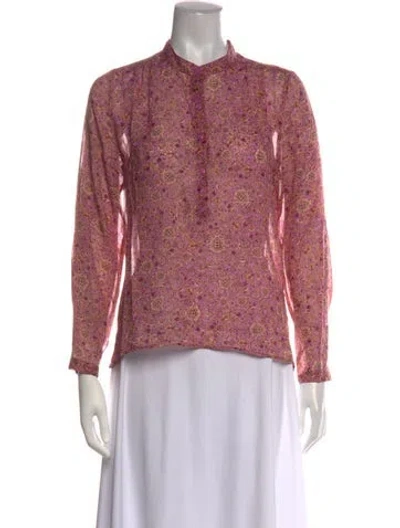 Pre-owned Isabel Marant Étoile Printed Long Sleeve Blouse In Pink