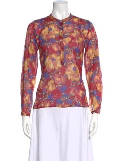 Pre-owned Isabel Marant Étoile Printed Long Sleeve Blouse In Red