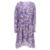 Isabel Marant Etoile Printed Midi Long Sleeve Dress In Multicolor Silk In Multi