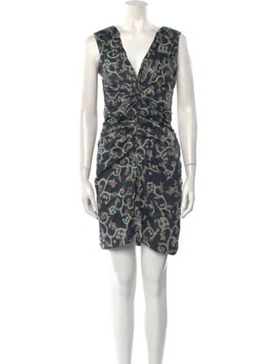 Pre-owned Isabel Marant Étoile Printed Mini Dress In Blue