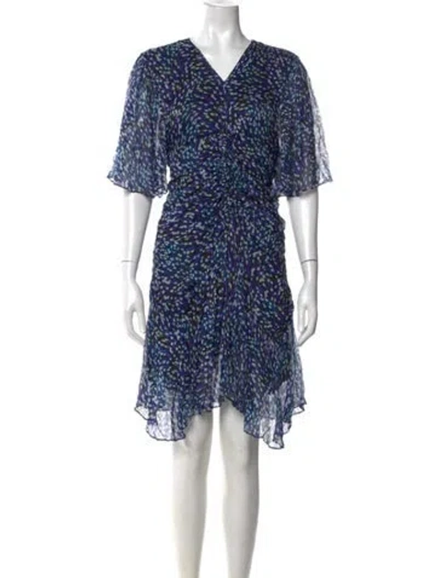Pre-owned Isabel Marant Étoile Printed Mini Dress W/ Tags In Blue